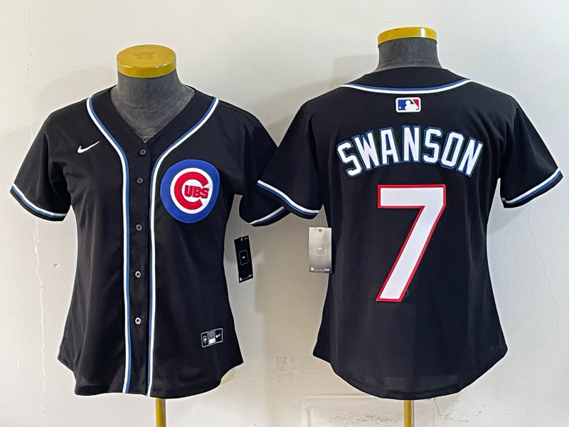 Women 2026 Chicago Cubs #7 Swanson black Game Nike MLB Jersey->tampa bay rays->MLB Jersey